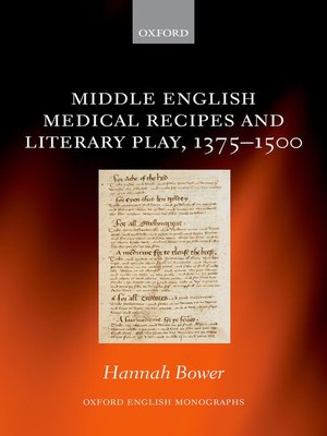 cover image of Middle English Medical Recipes and Literary Play, 1375-1500